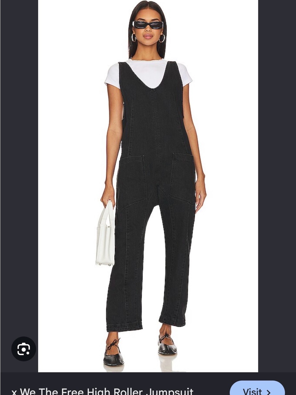 Free People - We The Free High Roller Jumpsuit washed black denim